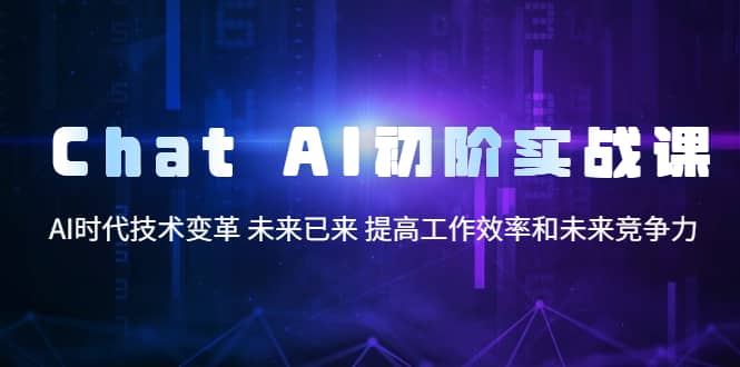Chat AI初阶实战课，AI时代技术变革 未来已来 提高工作效率和未来竞争力-星璨学社