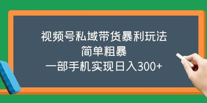 视频号私域带货暴利玩法，简单粗暴-星璨学社