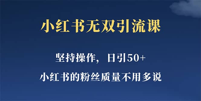 小红书无双课一天引50 女粉，不用做视频发视频，小白也很容易上手拿到结果-星璨学社