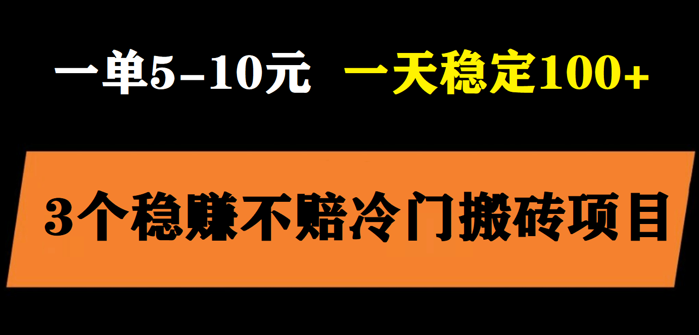3个最新稳定的冷门搬砖项目，小白无脑照抄当日变现日入过百-星璨学社