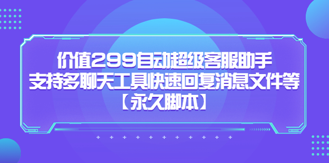 价值299自动超级客服助手，支持多聊天工具快速回复消息文件等-星璨学社