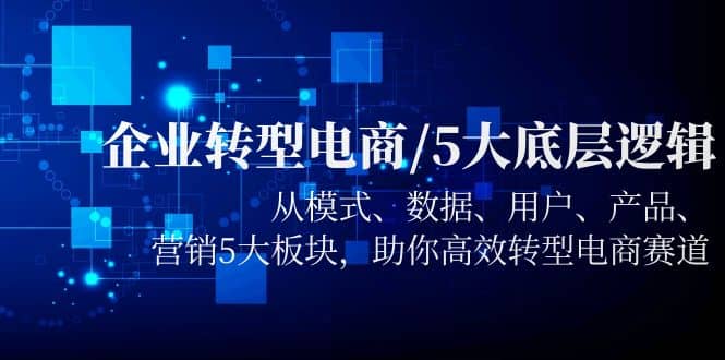 企业转型电商/5大底层逻辑，从模式 数据 用户 产品 营销5大板块，高效转型-星璨学社