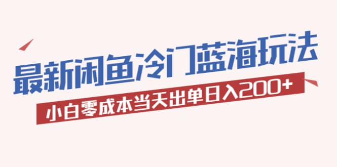 2023最新闲鱼冷门蓝海玩法，小白零成本当天出单日入200-星璨学社