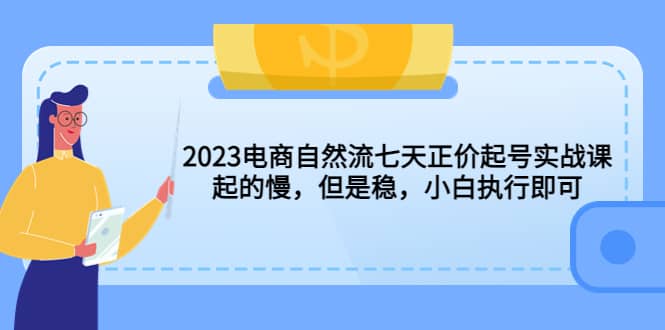2023电商自然流七天正价起号实战课：起的慢，但是稳，小白执行即可-星璨学社