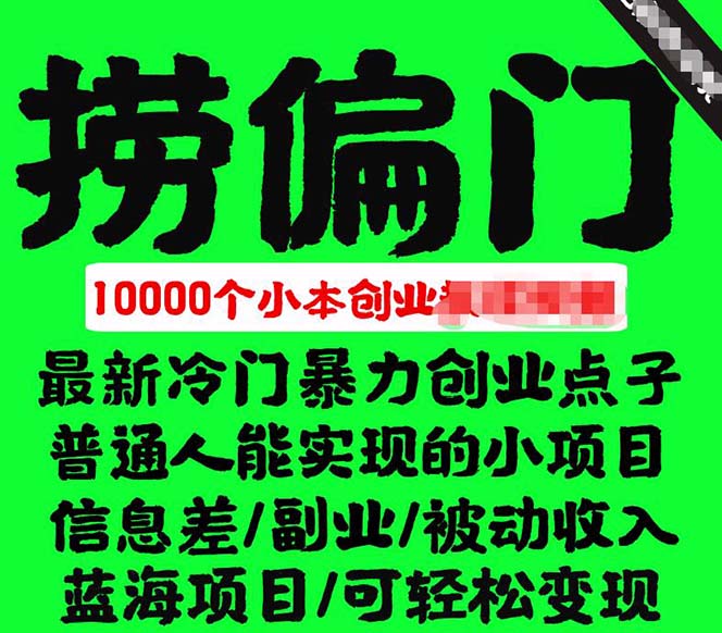千款捞偏门小本创业小项目，总有一款适合你【无水印】-星璨学社