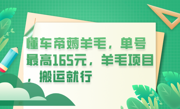 懂车帝薅羊毛，单号最高165元，羊毛项目，搬运就行-星璨学社