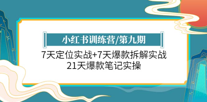 小红书训练营/第九期：7天定位实战 7天爆款拆解实战，21天爆款笔记实操-星璨学社