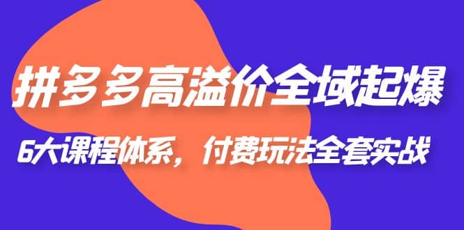 拼多多-高溢价 全域 起爆，6大课程体系，付费玩法全套实战-星璨学社