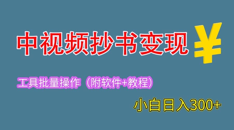 2023中视频抄书变现（附工具 教程），一天300 ，特别适合新手操作的副业-星璨学社