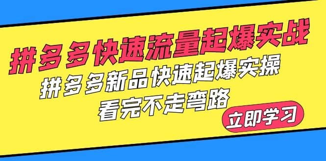 拼多多-快速流量起爆实战，拼多多新品快速起爆实操，看完不走弯路-星璨学社