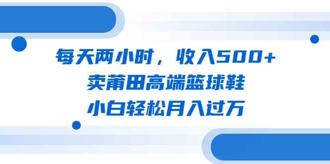 每天两小时，收入500 ，卖莆田高端篮球鞋，小白轻松月入过万（教程 素材）-星璨学社