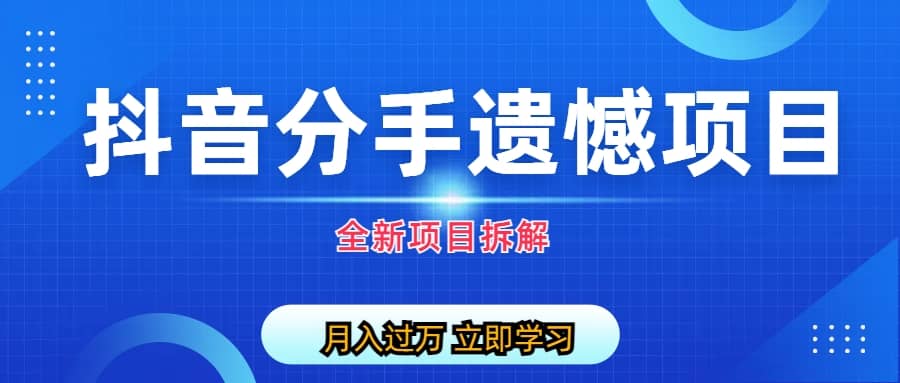 自媒体抖音分手遗憾项目私域项目拆解-星璨学社