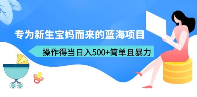 专为新生宝妈而来的蓝海项目，操作得当日入500 简单且暴力（教程 工具）-星璨学社