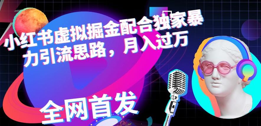 小红书虚拟掘金配合独家首发暴力引流思路，月入过万【揭秘】-星璨学社