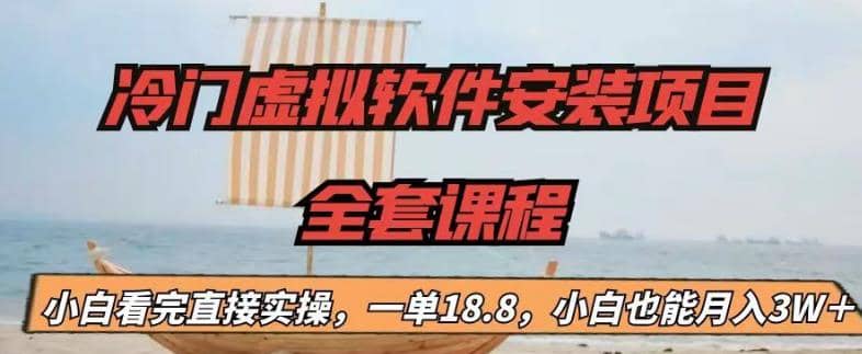 冷门虚拟软件安装项目，一单18.8，小白也能月入3W＋-星璨学社