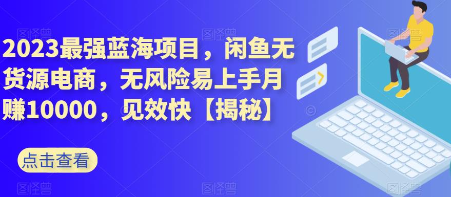 2023最强蓝海项目，闲鱼无货源电商，无风险易上手月赚10000，见效快【揭秘】-星璨学社