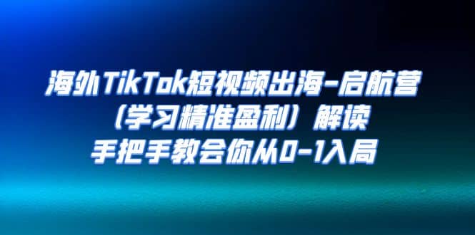 海外TikTok短视频出海-启航营（学习精准盈利）解读，手把手教会你从0-1入局-星璨学社