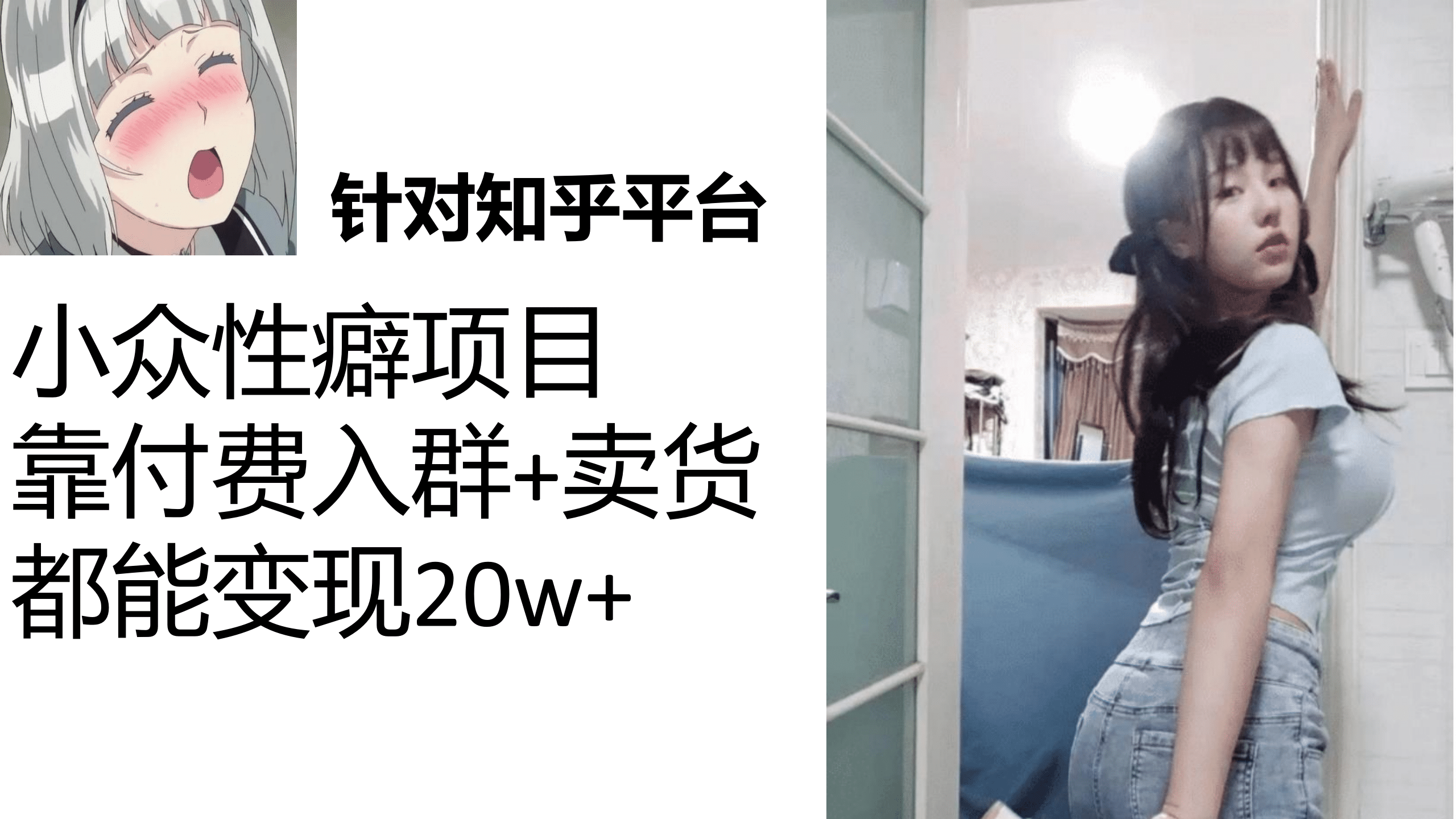 知乎小众性癖项目，Lsp的钱才是最好赚的，付费建群 卖货变现20w-星璨学社