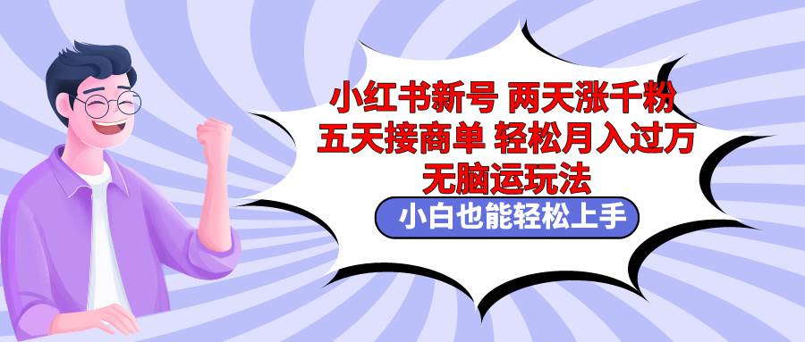 小红书新号两天涨千粉五天接商单轻松月入过万 无脑搬运玩法 小白也能轻…-星璨学社