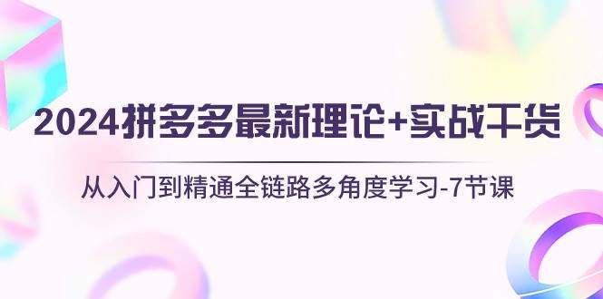 2024拼多多 最新理论+实战干货，从入门到精通全链路多角度学习-7节课-星璨学社