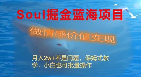 图片[1]-Soul掘金蓝海项目细分赛道，做情感价值变现，月入2w+不是问题-星璨学社