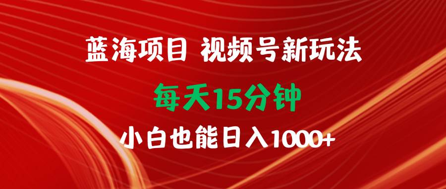 图片[1]-蓝海项目视频号新玩法 每天15分钟 小白也能日入1000+-星璨学社