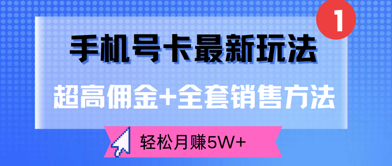 超高佣金+全套销售方法，手机号卡最新玩法，轻松月赚5W+-星璨学社
