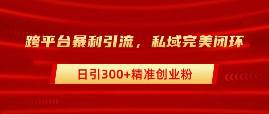 跨平台暴力引流，私域完美闭环，日引300+精准创业粉-星璨学社
