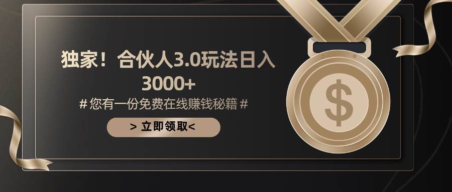 游戏合伙人3.0，日入3000+，无限扩大的蓝海项目-星璨学社