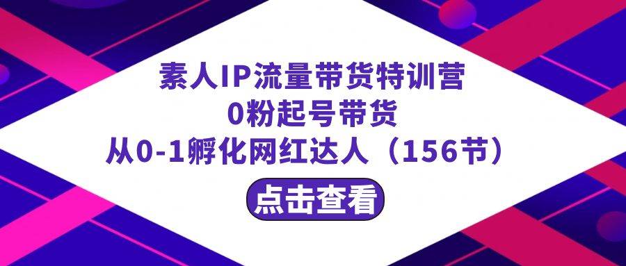 繁星·计划素人IP流量带货特训营：0粉起号带货 从0-1孵化网红达人（156节）-星璨学社
