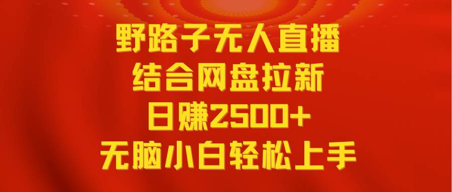 图片[1]-无人直播野路子结合网盘拉新，日赚2500+多平台变现，小白无脑轻松上手操作-星璨学社