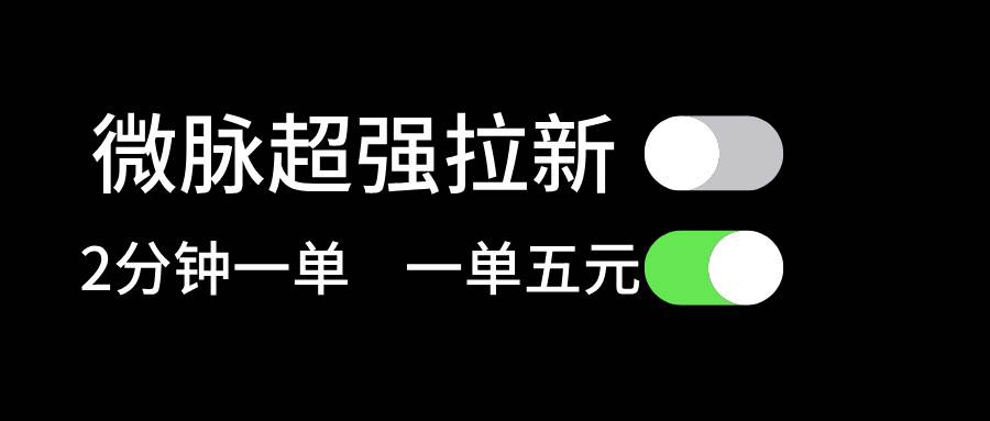 微脉超强拉新， 两分钟1单， 一单利润5块，适合小白-星璨学社