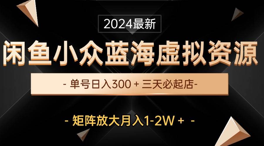 图片[1]-最新闲鱼小众蓝海虚拟资源，单号日入300＋，三天必起店，矩阵放大月入1-2W-星璨学社