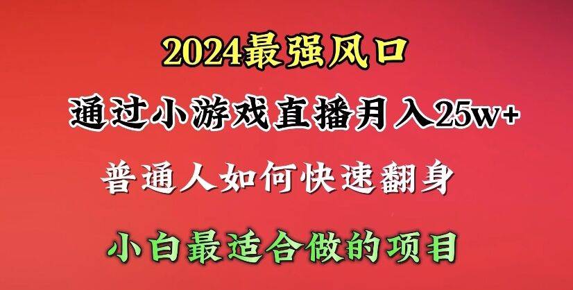 图片[1]-2024年最强风口，通过小游戏直播月入25w+单日收益5000+小白最适合做的项目-星璨学社