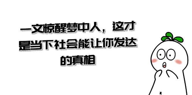 某公众号付费文章《一文 惊醒梦中人，这才是当下社会能让你发达的真相》-星璨学社