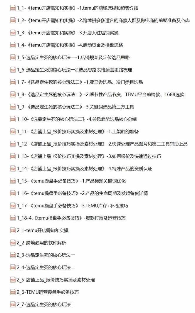 2024-TEMU拼多多·跨境开店、运营、选品（25节视频课）-星璨学社