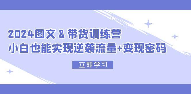 2024 图文+带货训练营，小白也能实现逆袭流量+变现密码-星璨学社