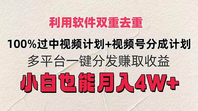 利用软件双重去重，100%过中视频+视频号分成计划小白也可以月入4W+-星璨学社