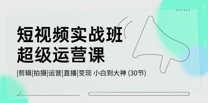 短视频实战班-超级运营课，|剪辑|拍摄|运营|直播|变现 小白到大神 (30节)-星璨学社