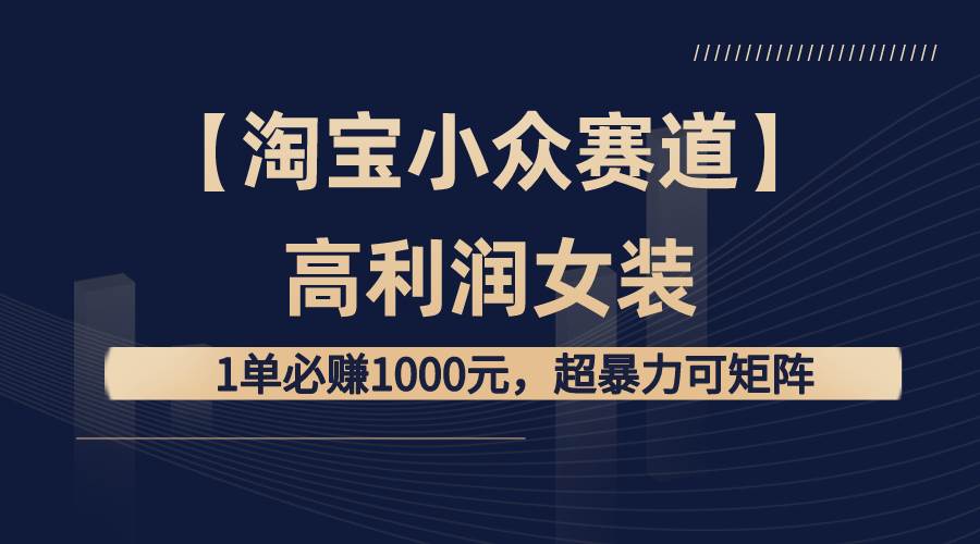 图片[1]-【淘宝小众赛道】高利润女装：1单必赚1000元，超暴力可矩阵-星璨学社