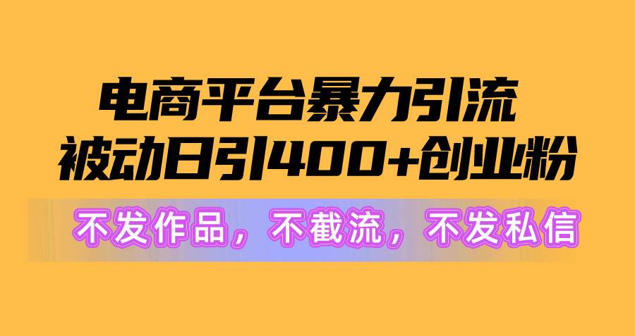 图片[1]-电商平台暴力引流,被动日引400+创业粉不发作品，不截流，不发私信-星璨学社