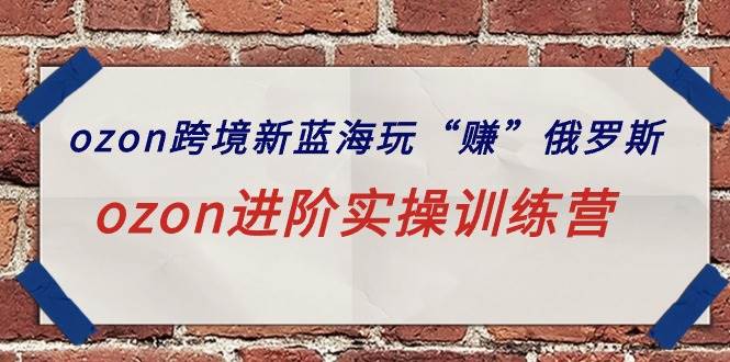 ozon跨境新蓝海玩“赚”俄罗斯，ozon进阶实操训练营-星璨学社