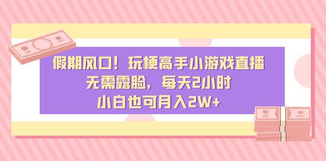 假期风口！玩梗高手小游戏直播，无需露脸，每天2小时，小白也可月入2W+-星璨学社