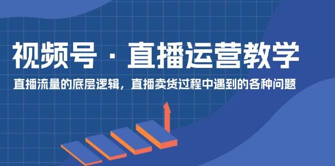 视频号 直播运营教学：直播流量的底层逻辑，直播卖货过程中遇到的各种问题-星璨学社