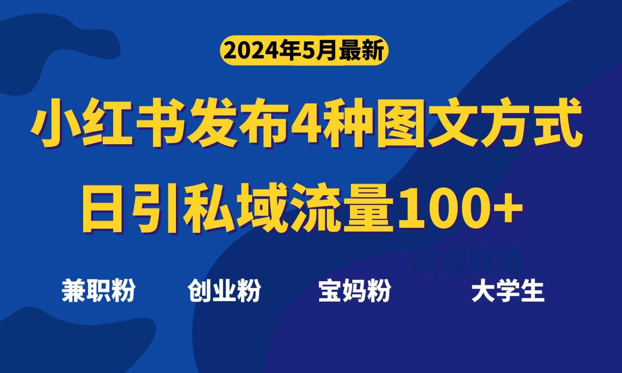 最新小红书发布这四种图文，日引私域流量100+不成问题，-星璨学社