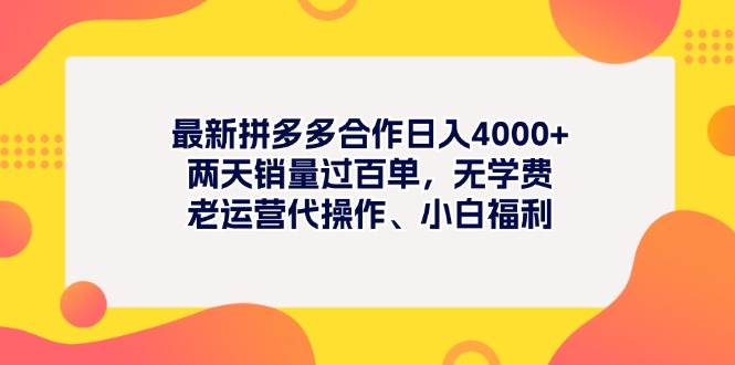 图片[1]-最新拼多多项目日入4000+两天销量过百单，无学费、老运营代操作、小白福利-星璨学社