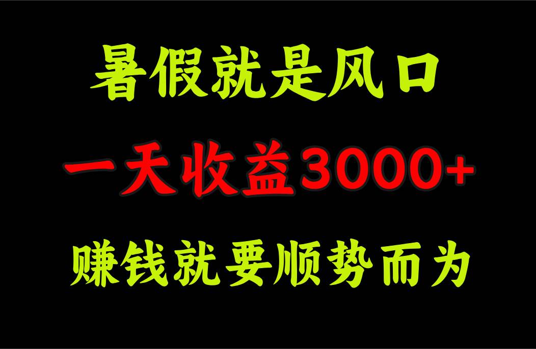 一天收益3000+ 赚钱就是顺势而为，暑假就是风口-星璨学社