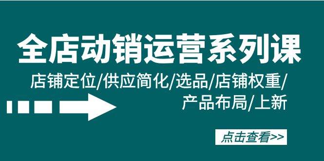 全店·动销运营系列课：店铺定位/供应简化/选品/店铺权重/产品布局/上新-星璨学社