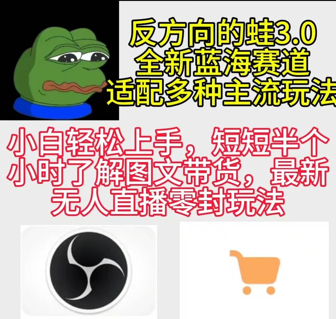 反方向的蛙3.0，图文最新玩法，变现多元化，新蓝海项目，小白轻松上手-星璨学社