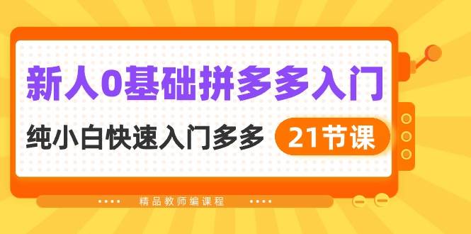 新人0基础拼多多入门，纯小白快速入门多多（21节课）-星璨学社